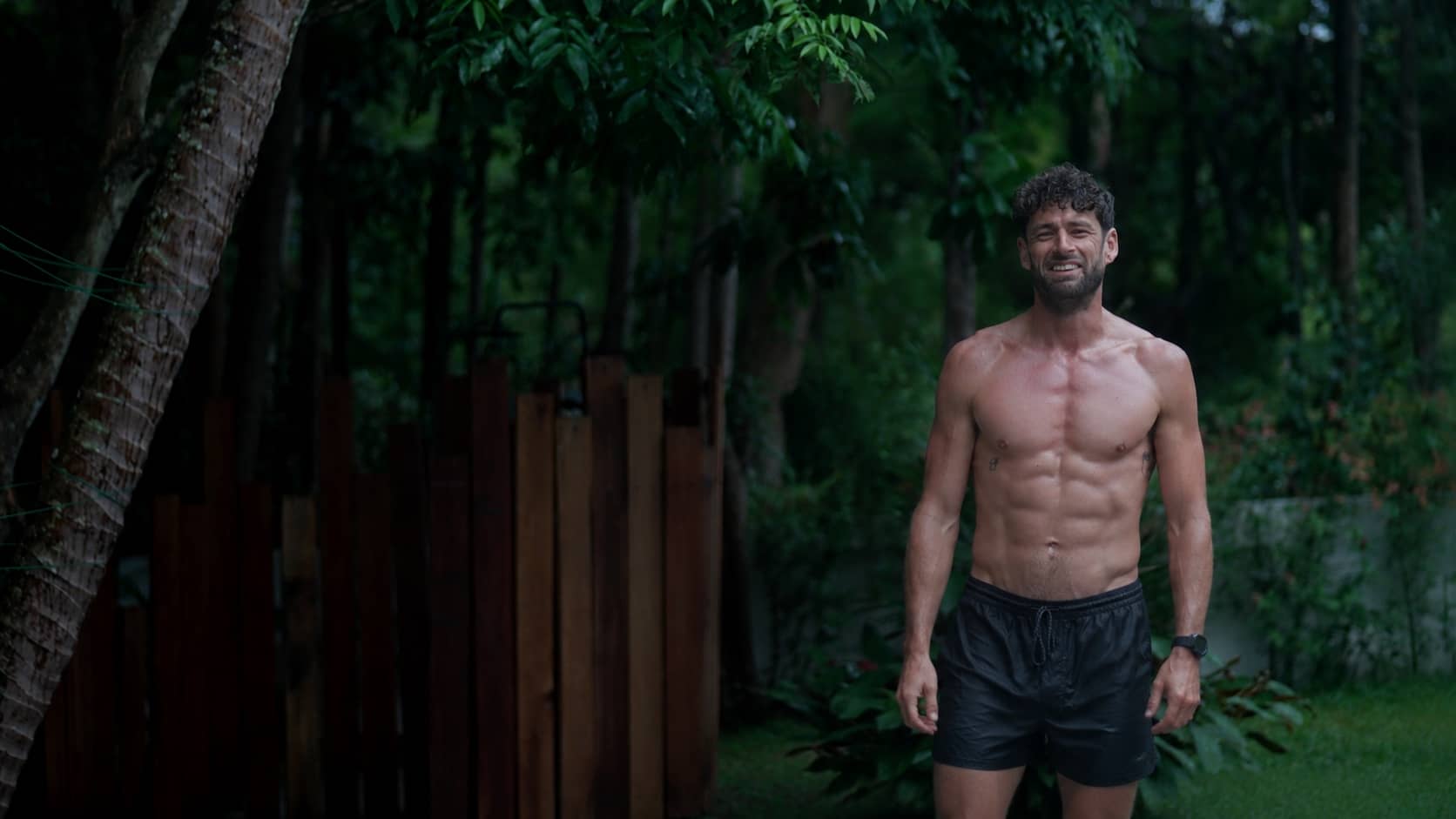 Scott standing outdoors after a training session